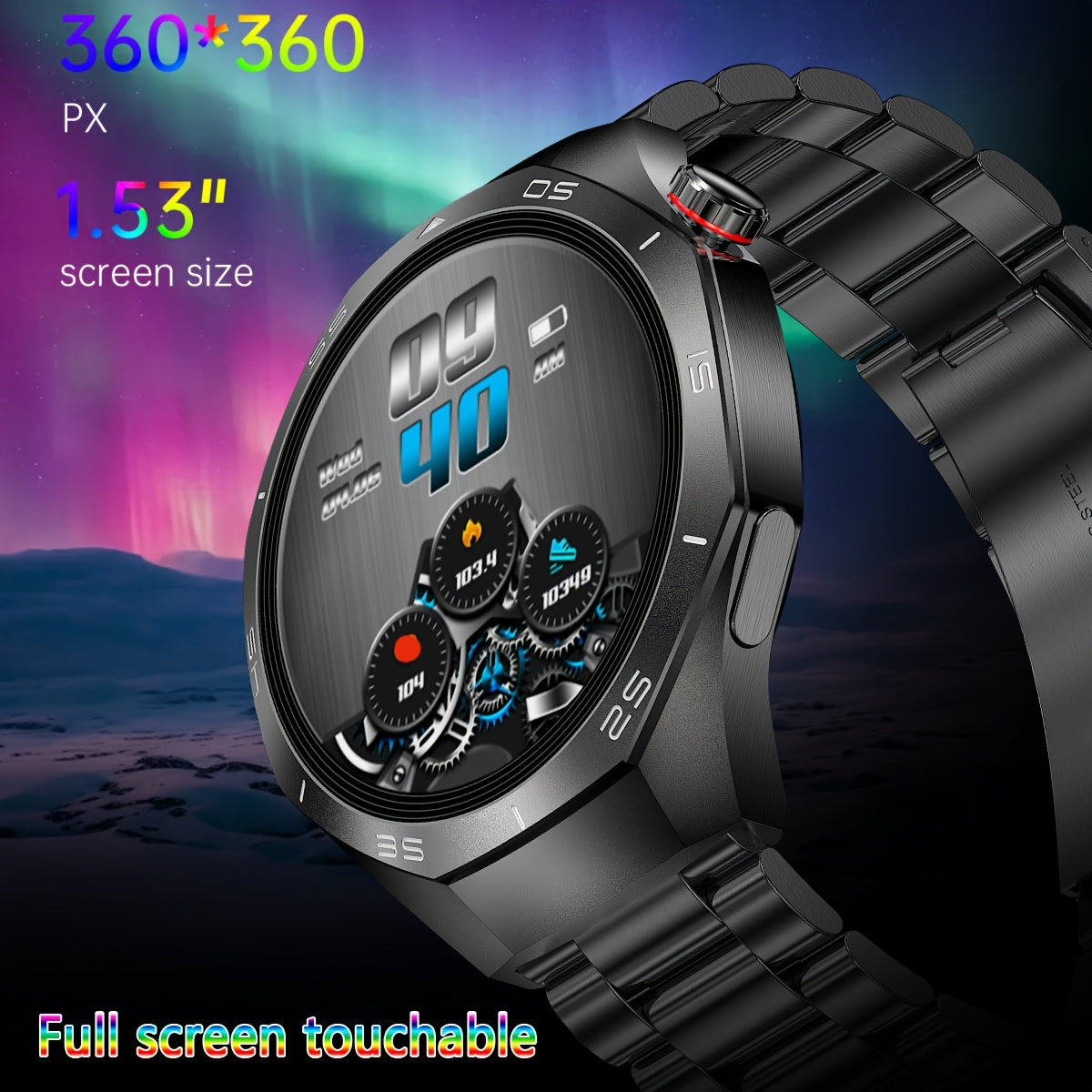 ChiBear Watch 5 Pro Smartwatch | 1.53-inch HD TFT Display | Wireless 5.3 | AI Voice Assistant | Multiple Sports Modes | Wireless Calling & Notifications | USB Rechargeable Lithium Polymer Battery | Silicone Strap | Weather |