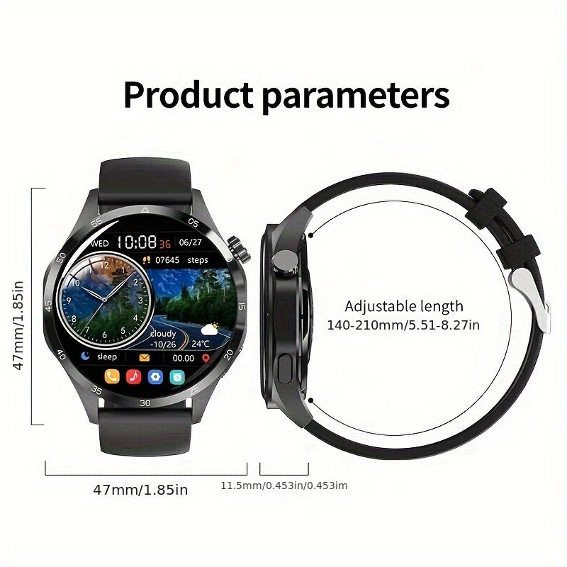 Paearofero Pro+ Smartwatch for Men & Women, 3.89cm AMOLED HD Display, Sports Fitness Tracker, Non-Waterproof, USB Charging, Rechargeable Lithium Polymer Battery, Stopwatch, GPS, NFC, Wireless Calling, Zinc Alloy Case, Stainle