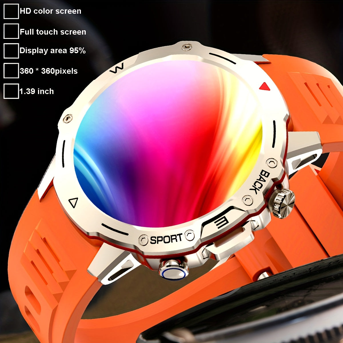 Stylish Men's Smartwatch with Voice Call, Multiple Sports Modes, Pedometer & Fitness Tracker - for iPhone & for Android, Stainless Steel Band