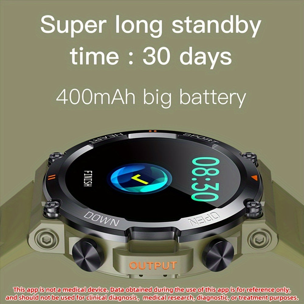 SENBONO Men'S Smart Watch Round 3.53cm Big Screen DIY Dial Wireless Dial Answer Call Watch Activity Fitness Watch 400mAh Outdoor Sports Smartwatch Men Women for IPhone Android,Gift for Men