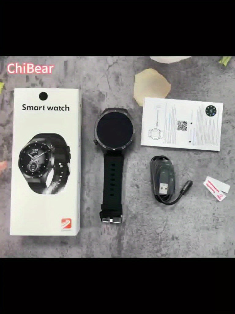 ChiBear Watch 5 Pro Smartwatch | 1.53-inch HD TFT Display | Wireless 5.3 | AI Voice Assistant | Multiple Sports Modes | Wireless Calling & Notifications | USB Rechargeable Lithium Polymer Battery | Silicone Strap | Weather |