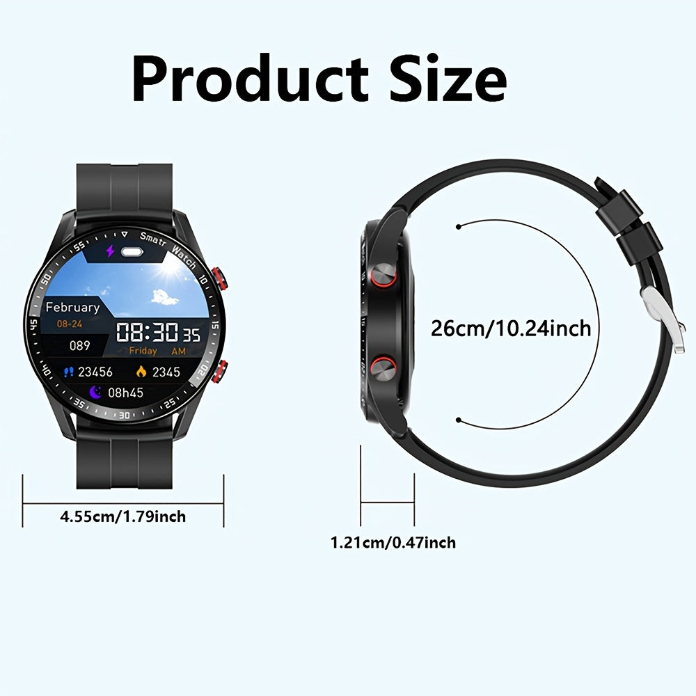 ChiBear Men's IP67 Smartwatch with Wireless Calls, & Step Monitoring, Calorie Counter, Sleep Tracker, Multiple Sport Modes, Wireless 4.0, Silicone Strap for iPhone/Android, Wireless Communication | Sporty Smartwatch | Robust