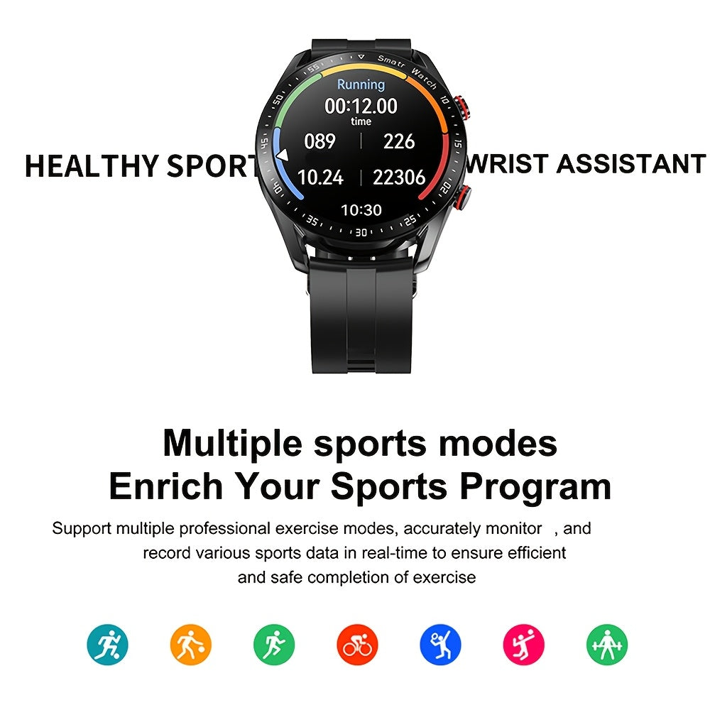 ChiBear Men's IP67 Smartwatch with Wireless Calls, & Step Monitoring, Calorie Counter, Sleep Tracker, Multiple Sport Modes, Wireless 4.0, Silicone Strap for iPhone/Android, Wireless Communication | Sporty Smartwatch | Robust