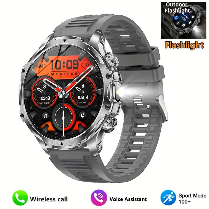 Paearofero Men'S Smart Watch, 1.85-inch HD Display, 100+ Sports Modes, & GPS Tracker, Wireless Calling, World-Time, Date Function, Zinc Alloy Case, USB Rechargeable, Compatible with iPhone & Android, Ideal for Outdoor Activit