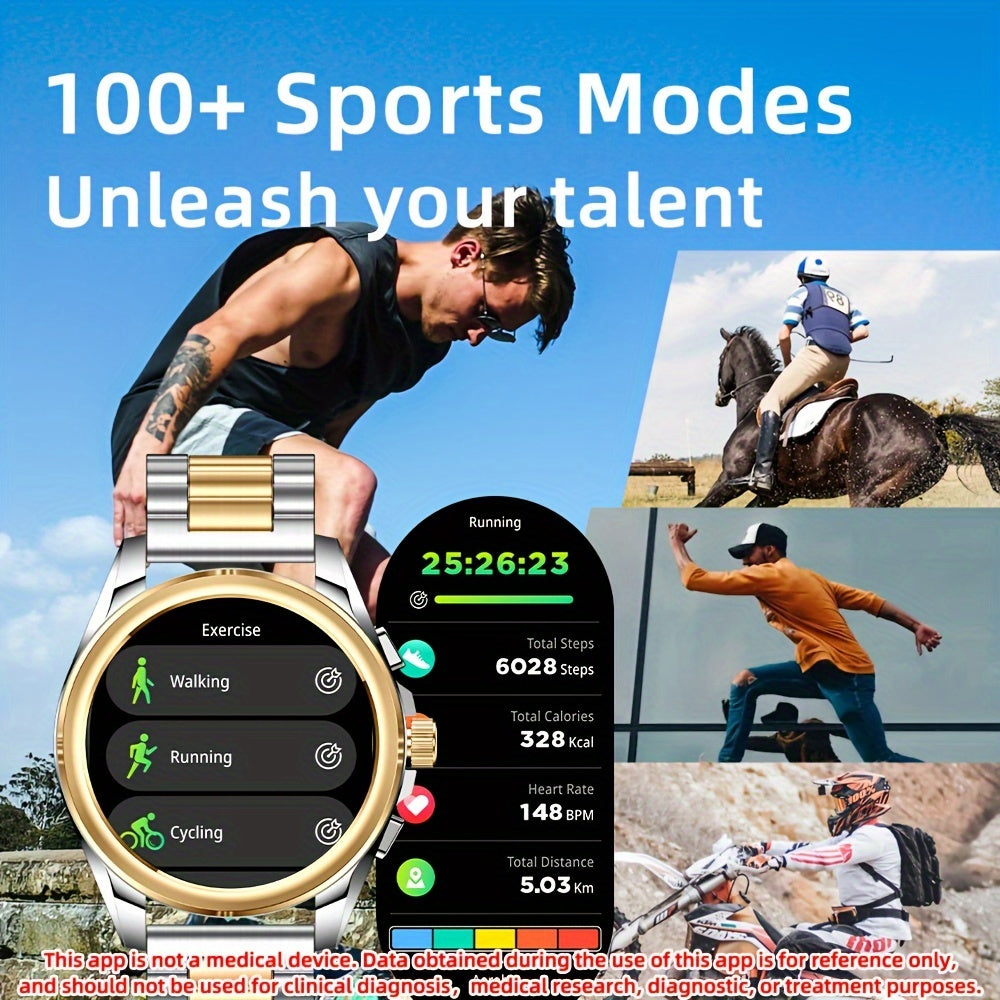 SENBONO New Amoled Smart Watch Men with Wireless Make Call, Answer/Reject Call, HD AMOLED Alway On Display Screen, Steps, Calories, Distance Fitness Tracker, Alarm, Timer, 100+ Sport Modes Smartwatch for Men, Gift for Men