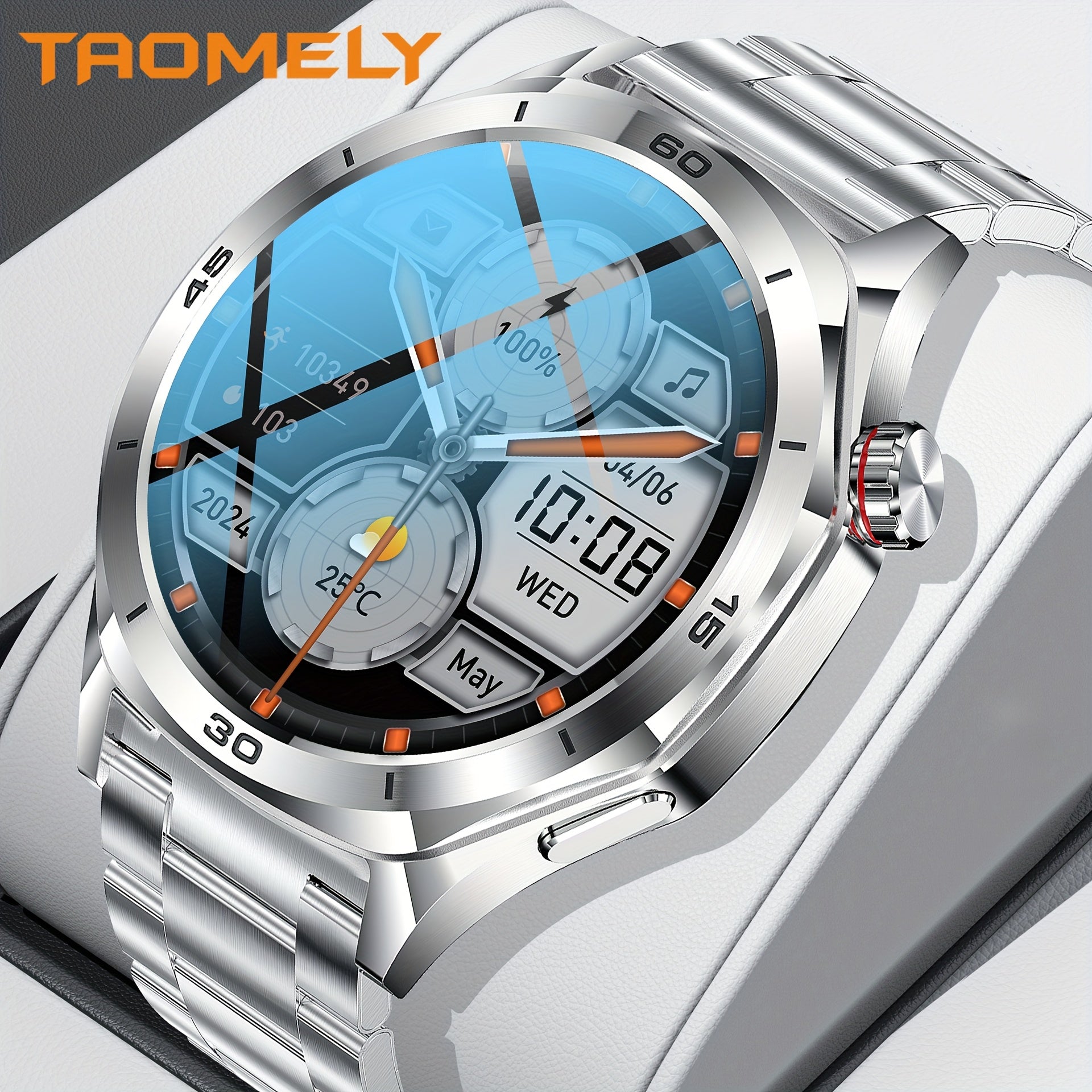 Smart Watch for Men - 1.52-Inch HD Touch Round Smart Watch - 123 Sports Mode Smart Bracelet - Sports Tracker Monitor - Wireless Call And Response - for Iphone/Androi