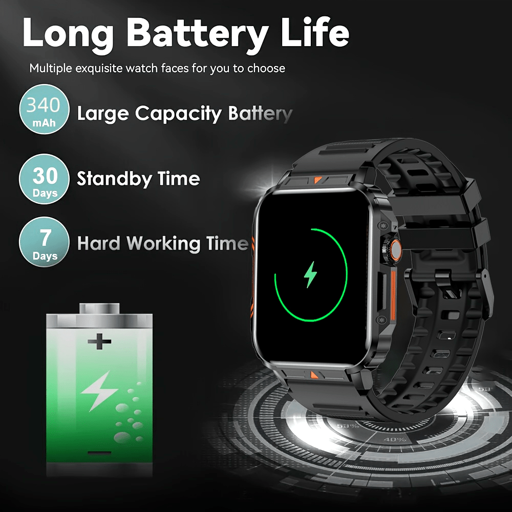 SENBONO New Smart Watch for Men, Wireless Call Smartwacth, 340mAh Large Battery, Information Push and Read, Watch Face, Sport Smart Watch for Phone